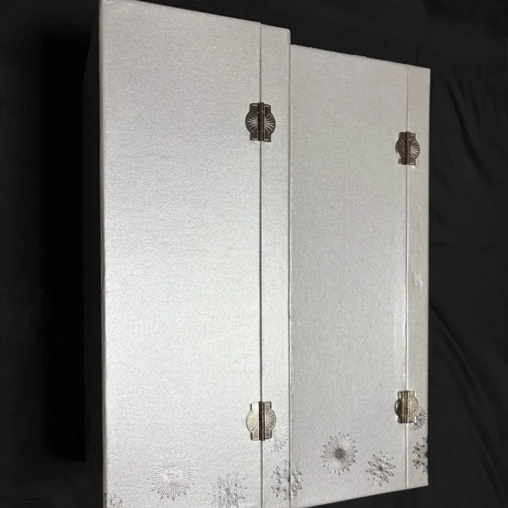 Waterford Snowflake Wishes Courage Crystal Champagne Flutes Pair Unused w/ Box